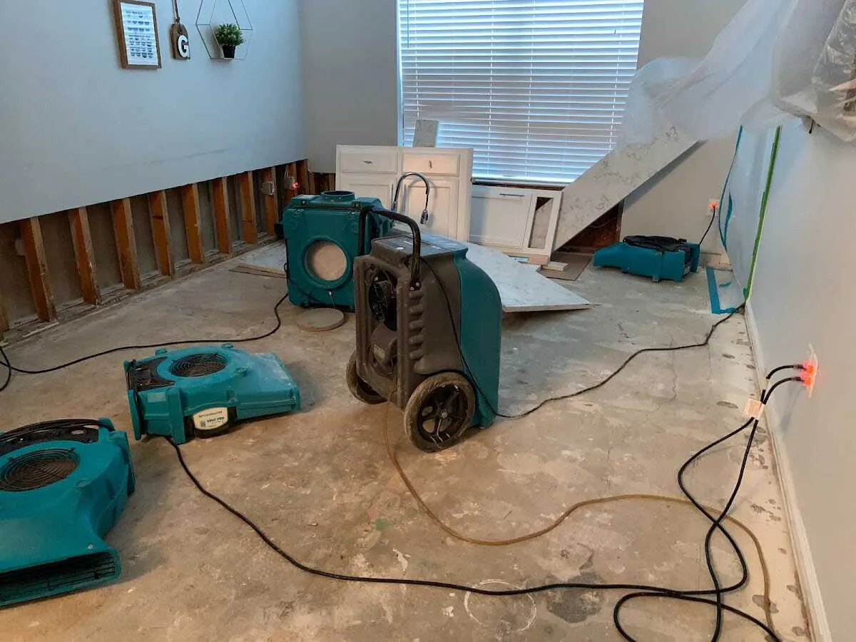 Dehumidifier in flood-cut room for Water Extraction & Removal in Redmond
